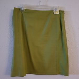 Lime green leather skirt